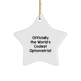 Cool Optometrist Gifts from Friends - 'Officially The World's Coolest Optometrist' Star Ornament for Christmas - Image 1